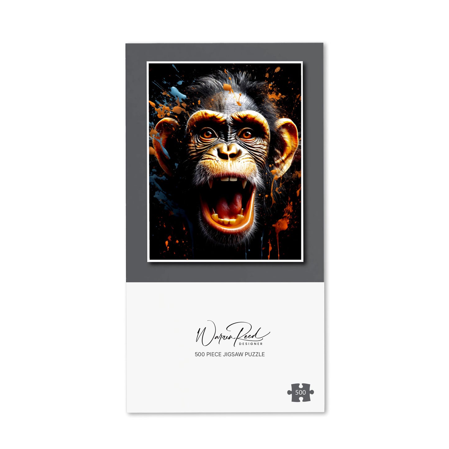 Monkey Face Splashart Jigsaw Puzzle