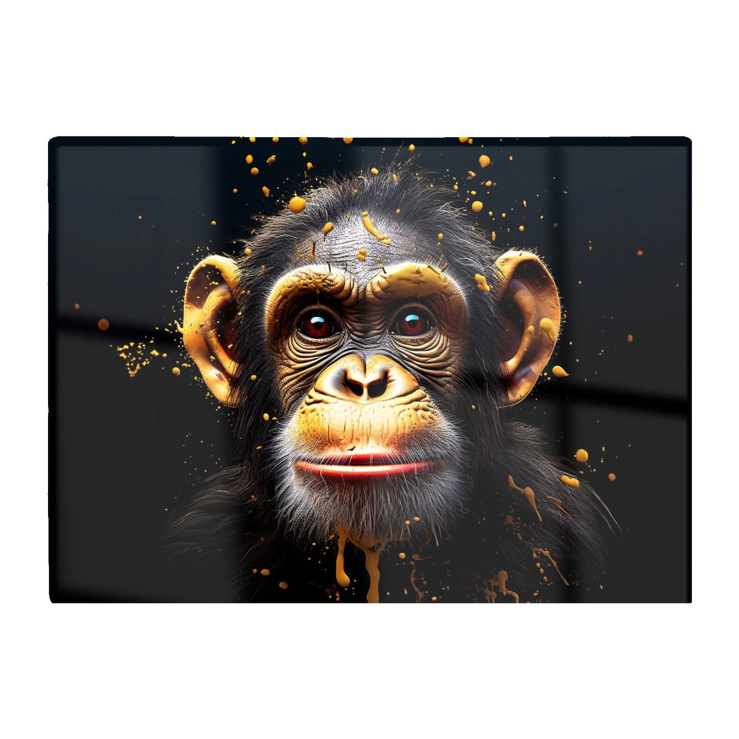 Splashart Cheeky Chimp Face Glass Chopping Board