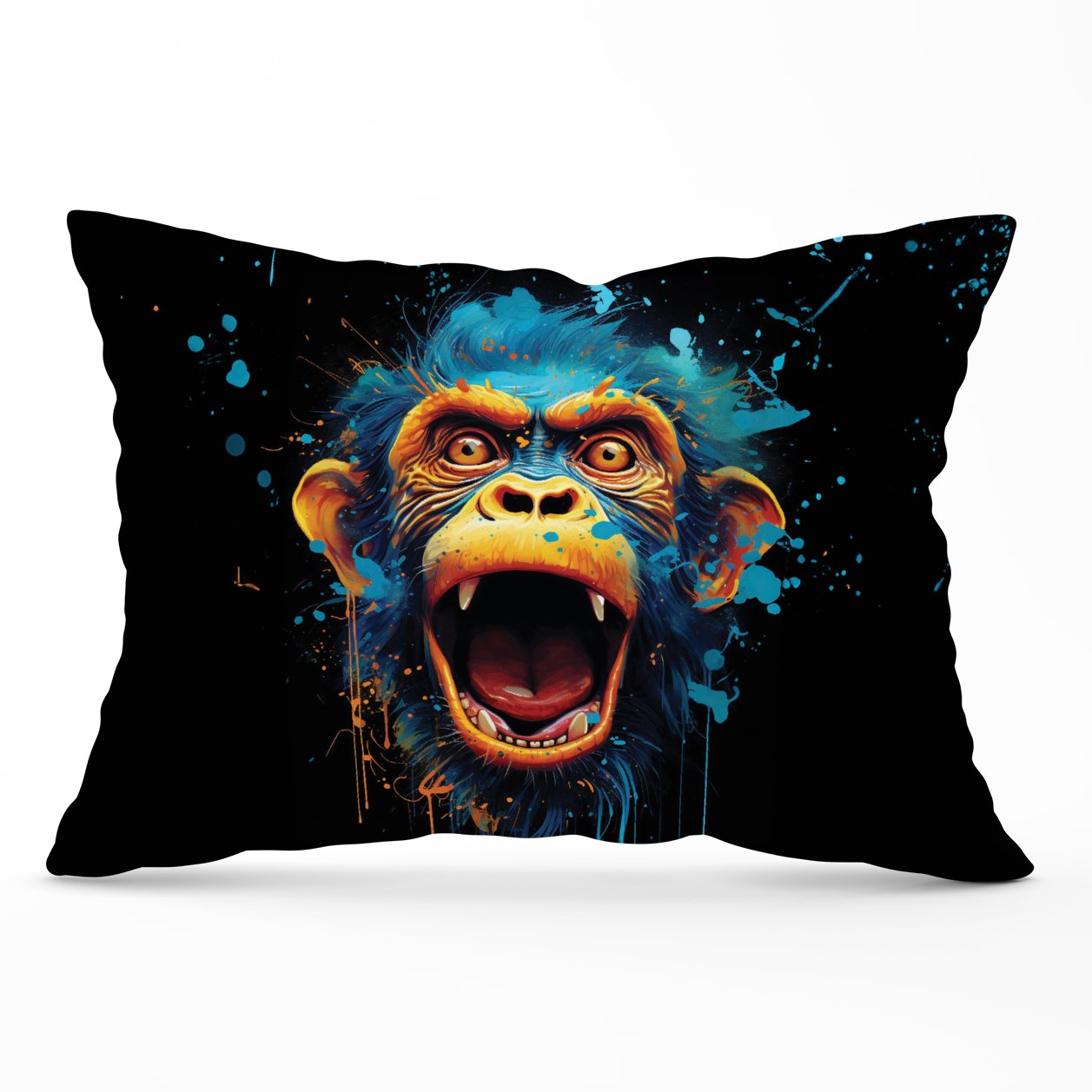 Crazy Monkey face Splashart Cushions