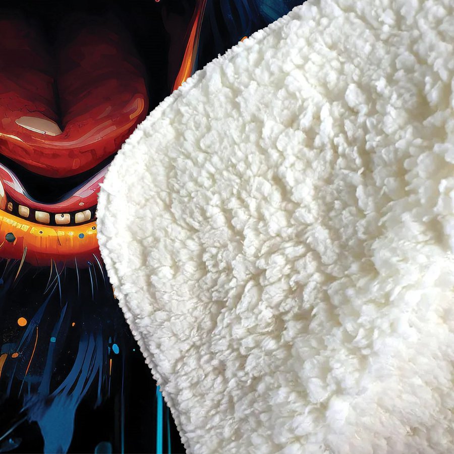 Crazy Monkey face Splashart Sherpa Blanket