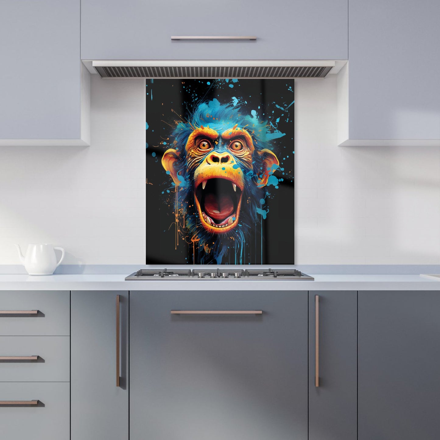Crazy Monkey face Splashart Kitchen Splashback