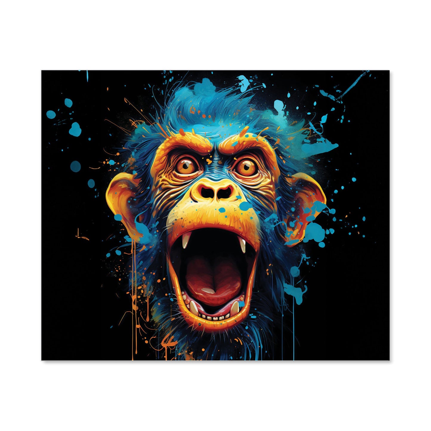 Crazy Monkey face Splashart Kitchen Splashback