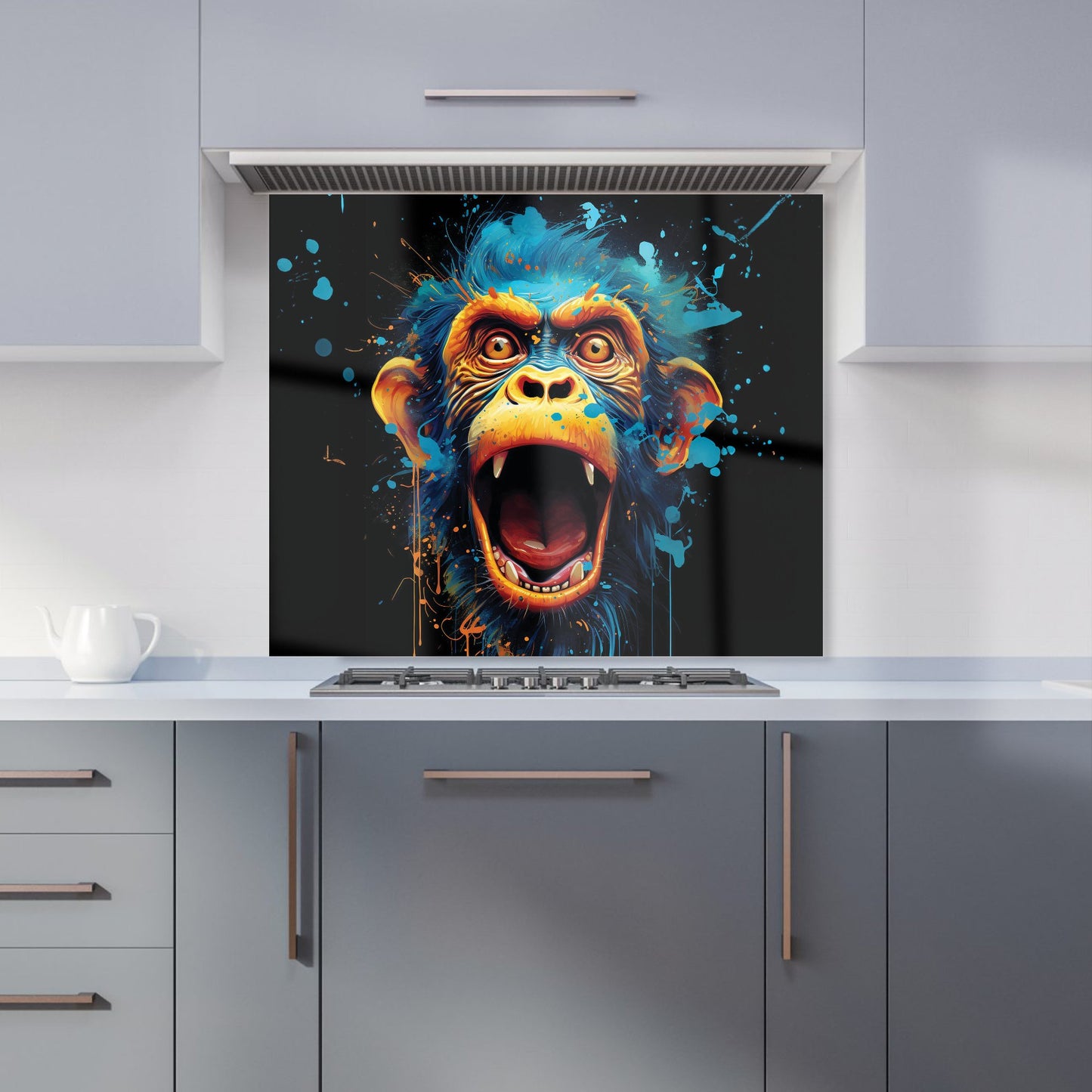 Crazy Monkey face Splashart Kitchen Splashback