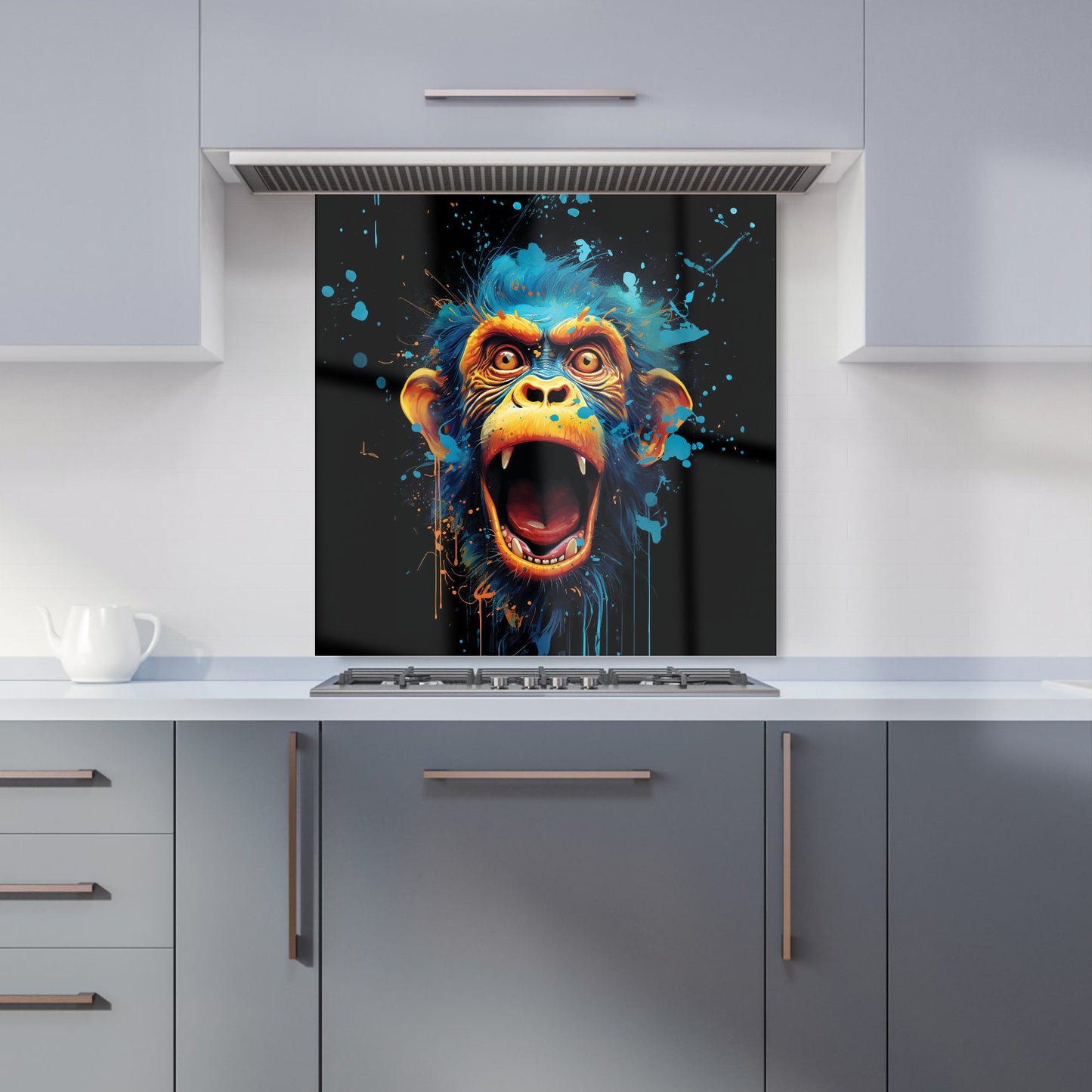 Crazy Monkey face Splashart Kitchen Splashback