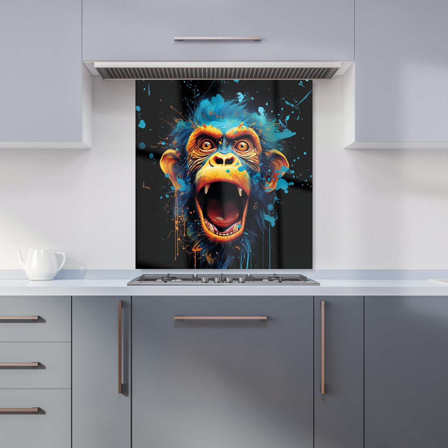 Crazy Monkey face Splashart Kitchen Splashback
