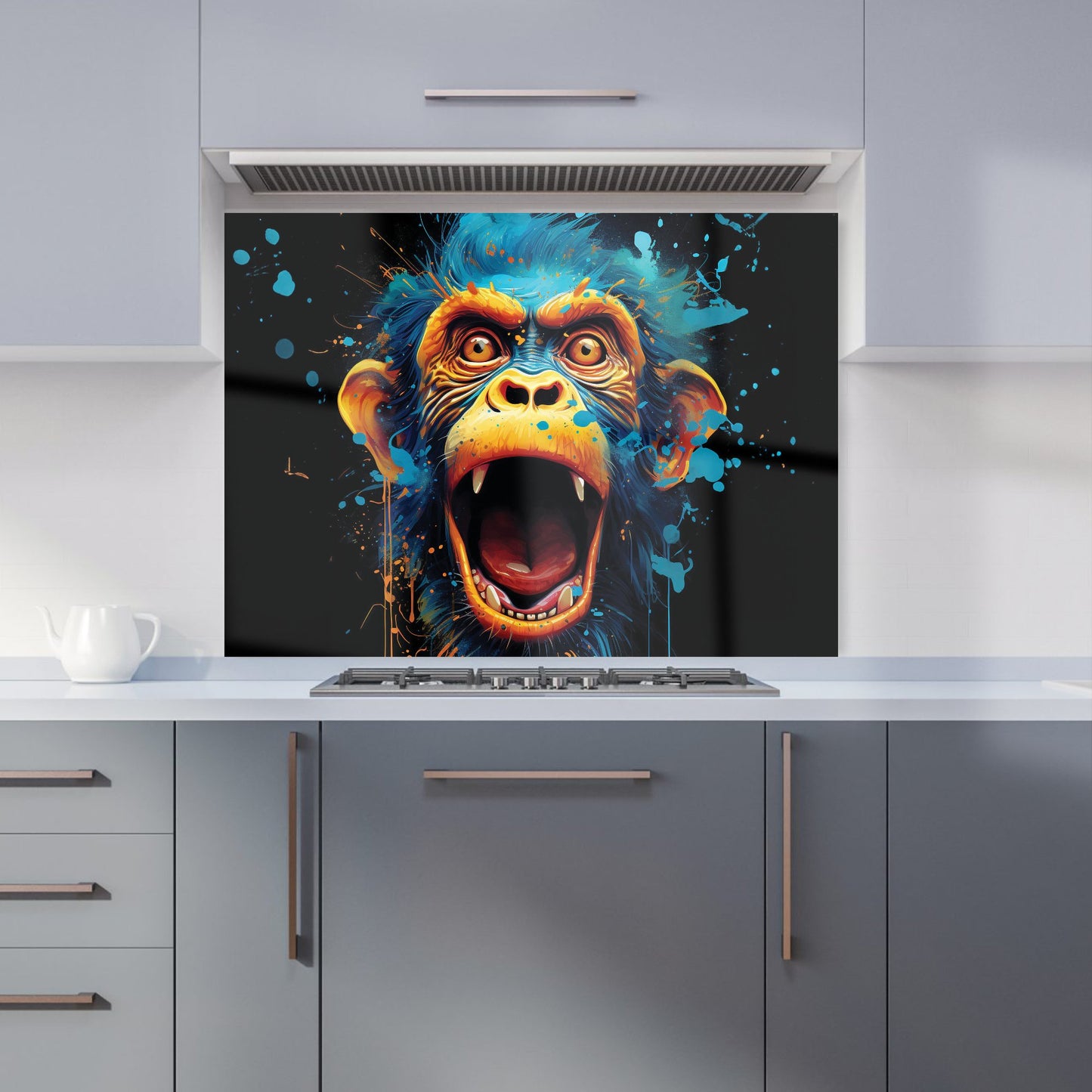 Crazy Monkey face Splashart Kitchen Splashback