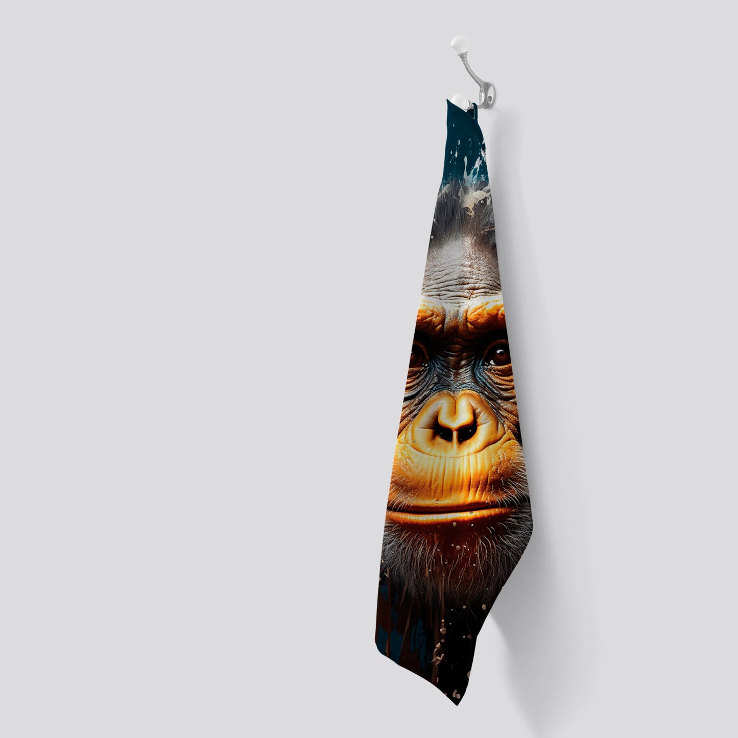 Splashart Realistic Monkey Face Tea Towel