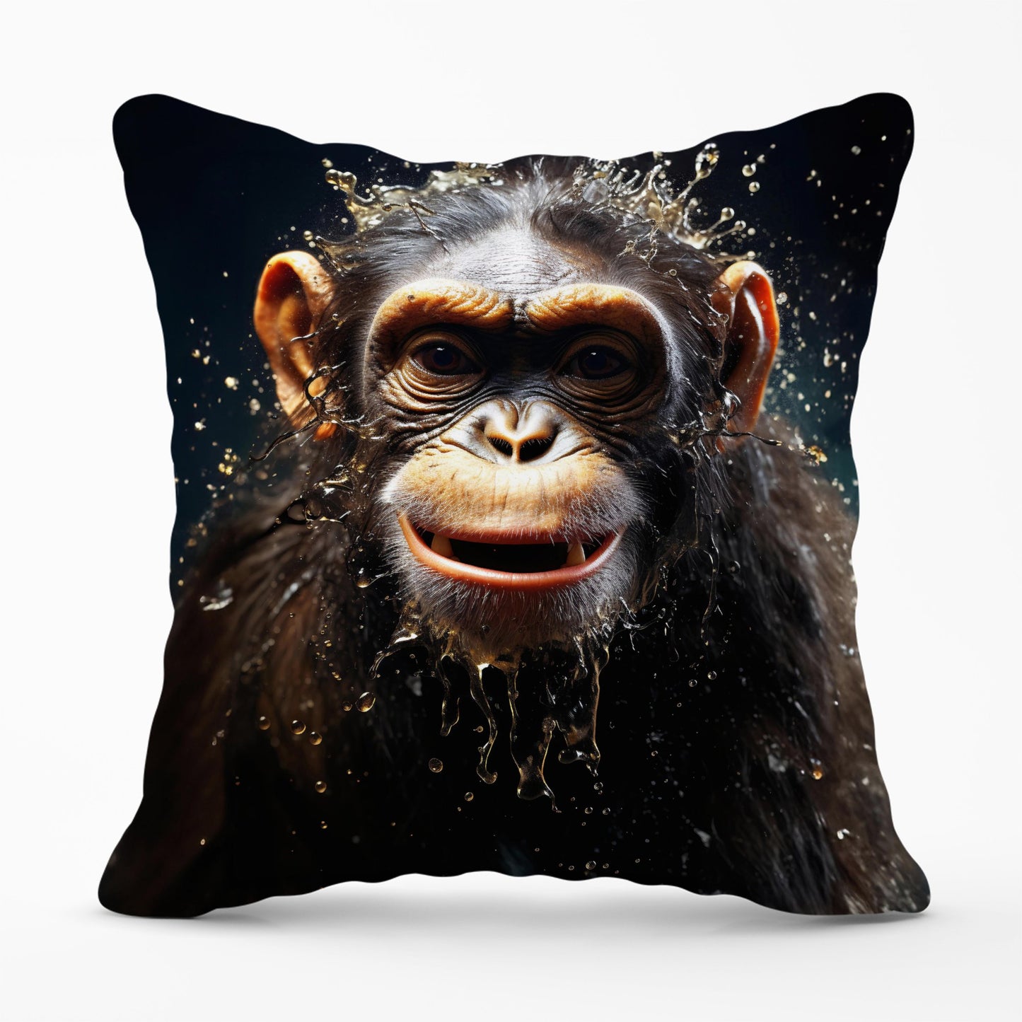 Realistic Monkey Face Splashart Cushions