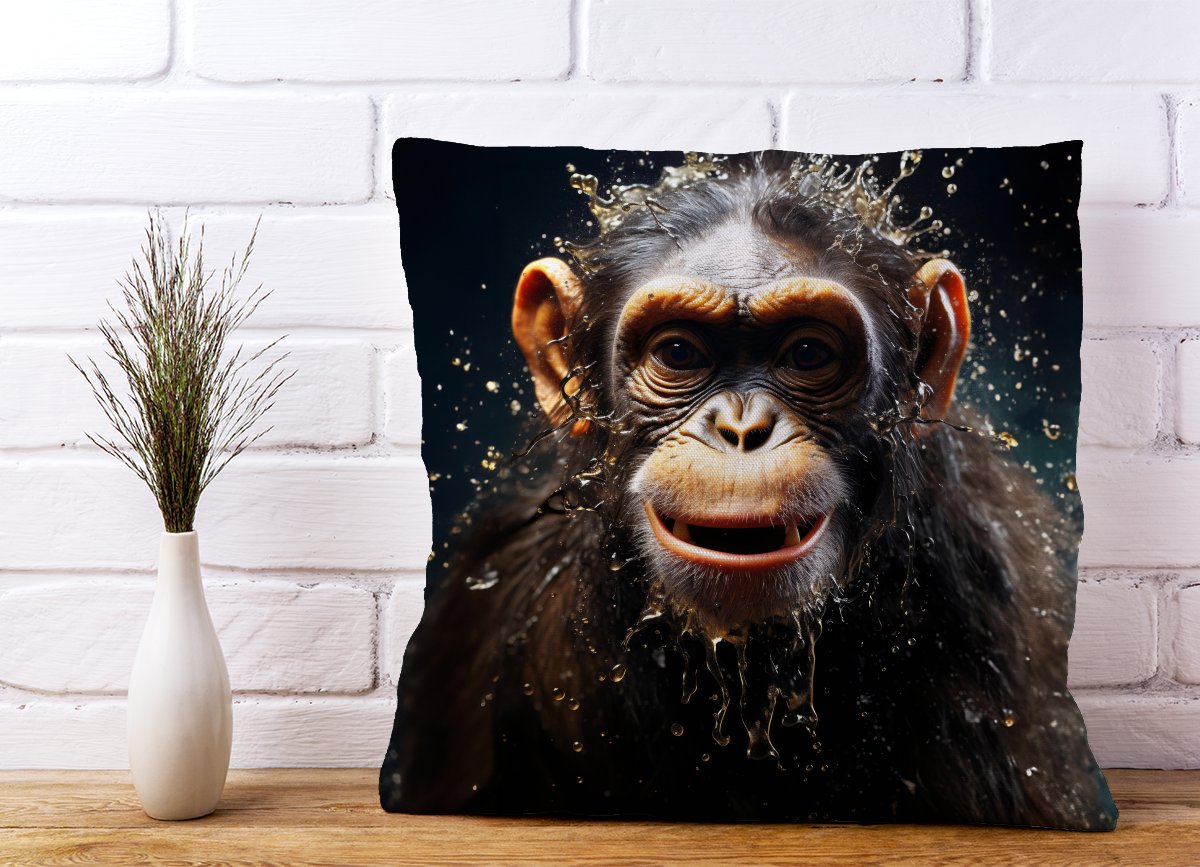 Realistic Monkey Face Splashart Cushions