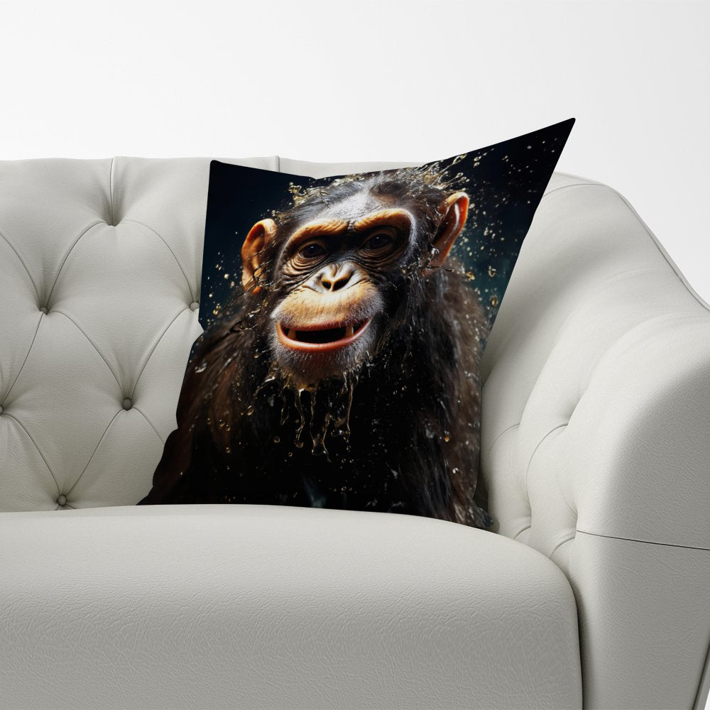 Realistic Monkey Face Splashart Cushions