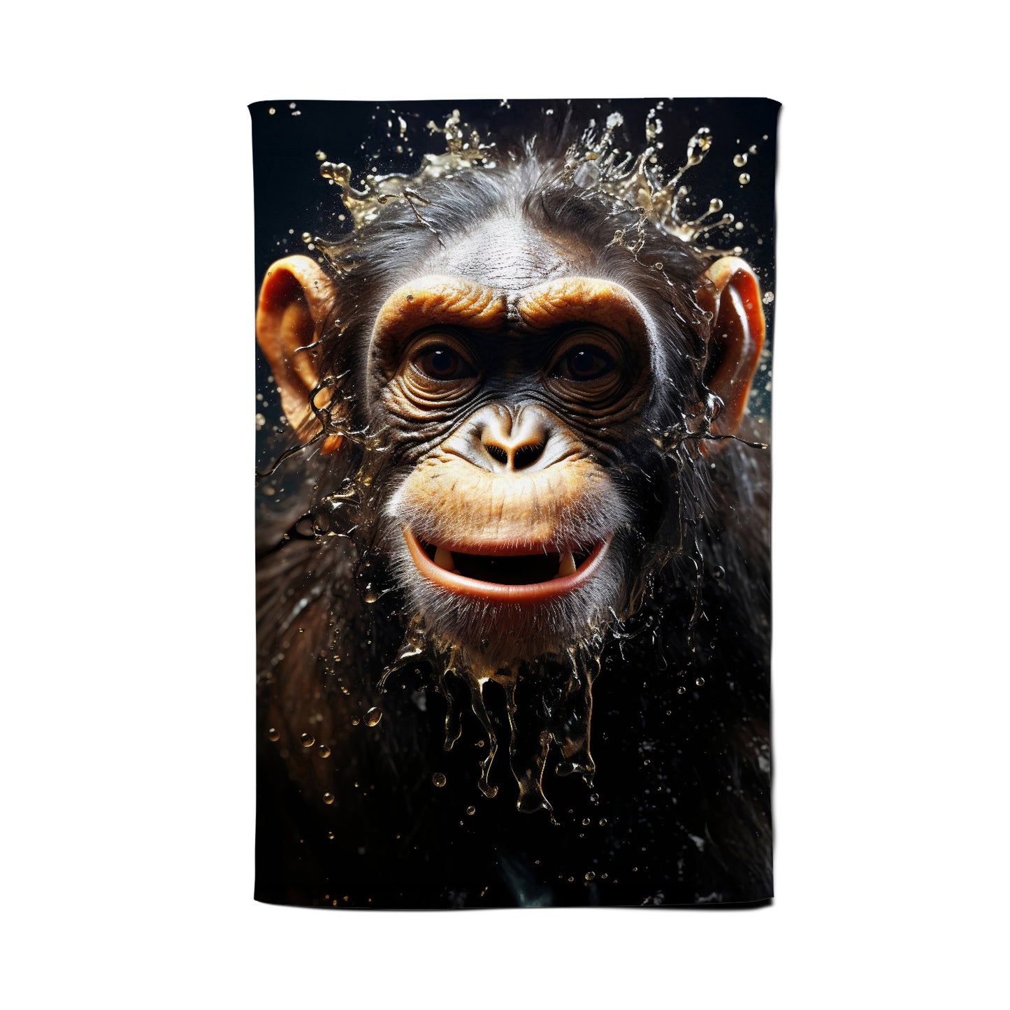 Realistic Monkey Face Splashart Tea Towel