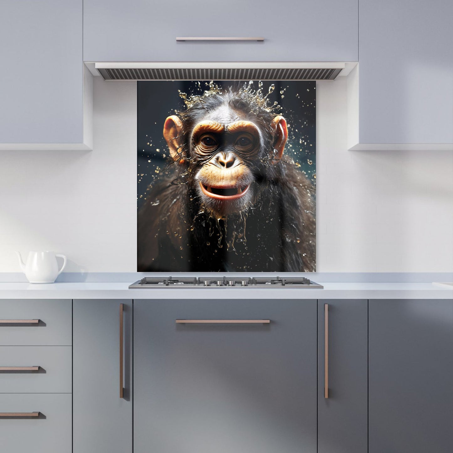 Realistic Monkey Face Splashart Kitchen Splashback