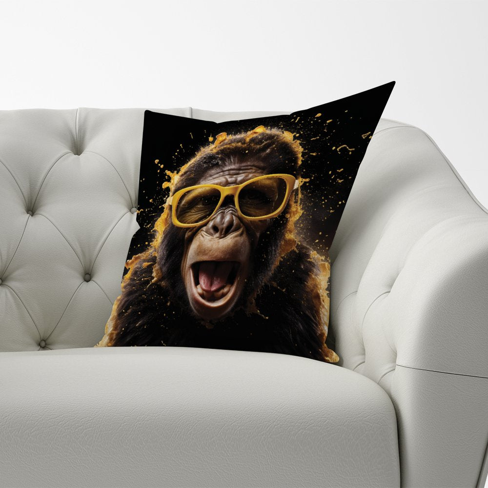 Splashart Monkey Face With Yellow Glasses Cushions