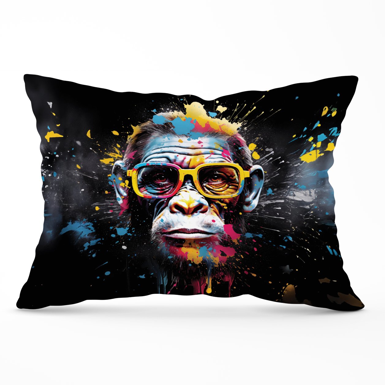 Coloured Splashart Monkey Face Cushions