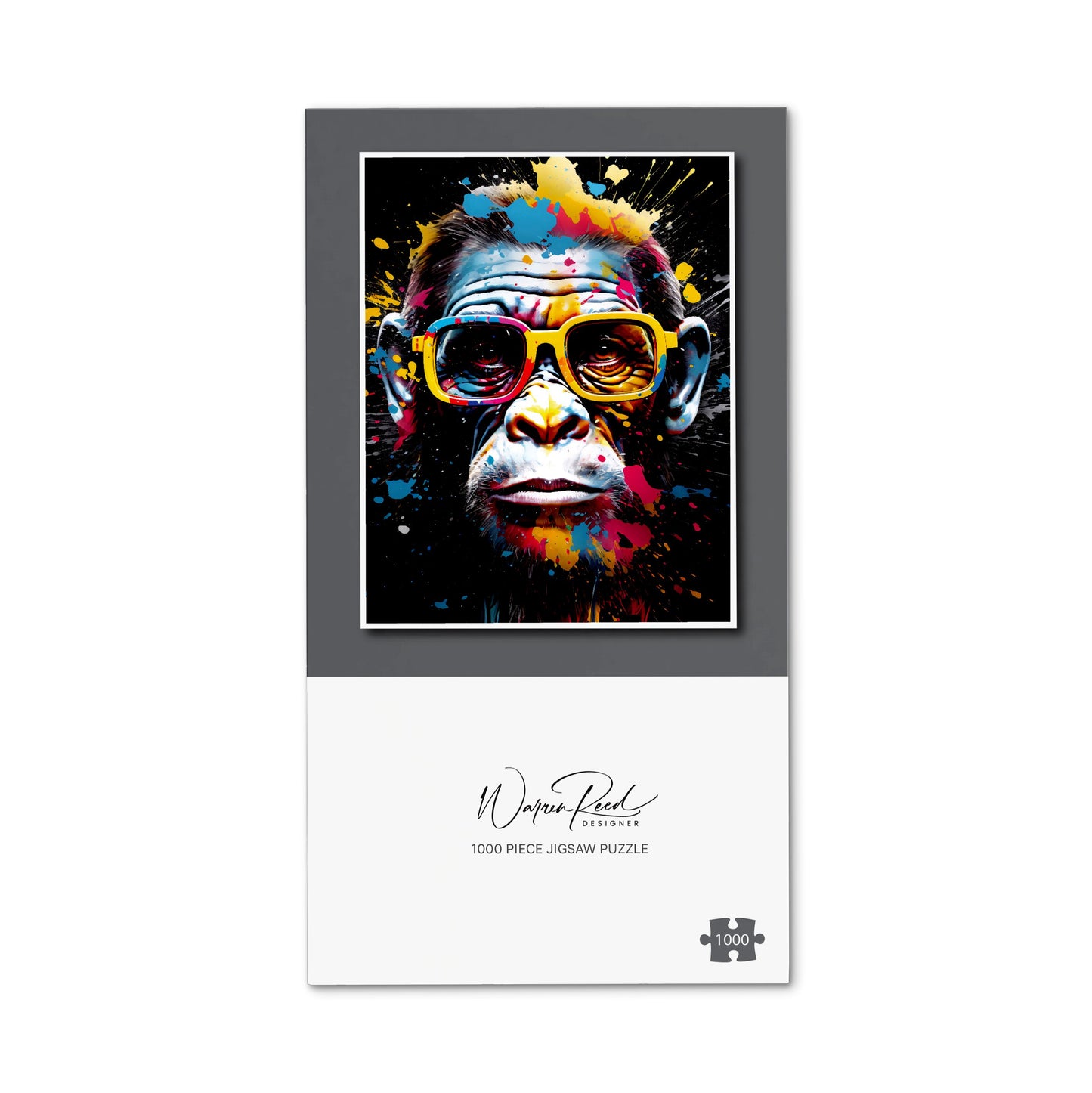 Coloured Splashart Monkey Face Jigsaw Puzzle