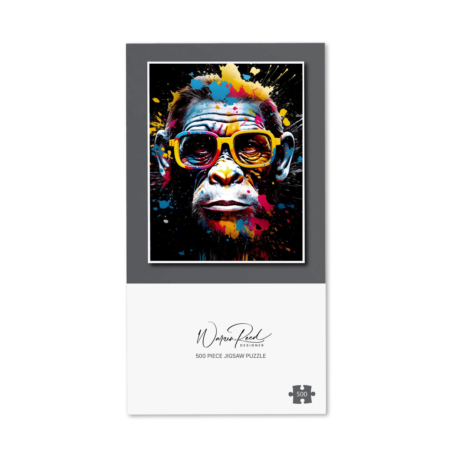 Coloured Splashart Monkey Face Jigsaw Puzzle