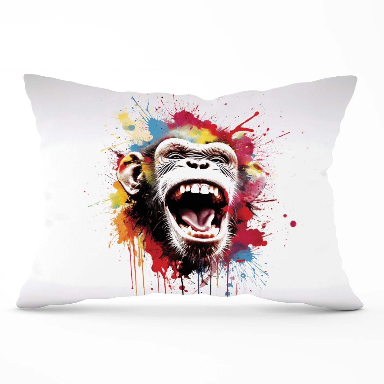 Coloured Splashart Crazy Monkey Face Cushions