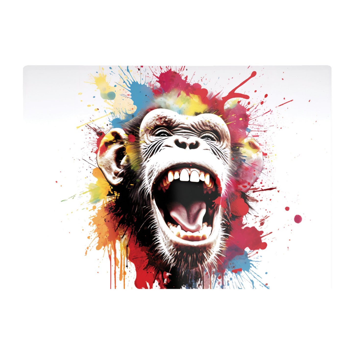 Coloured Splashart Crazy Monkey Face Glass Chopping Board