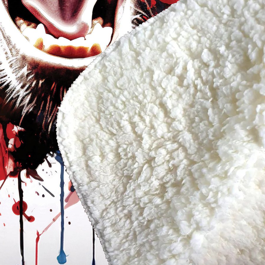 Coloured Splashart Crazy Monkey Face Sherpa Blanket