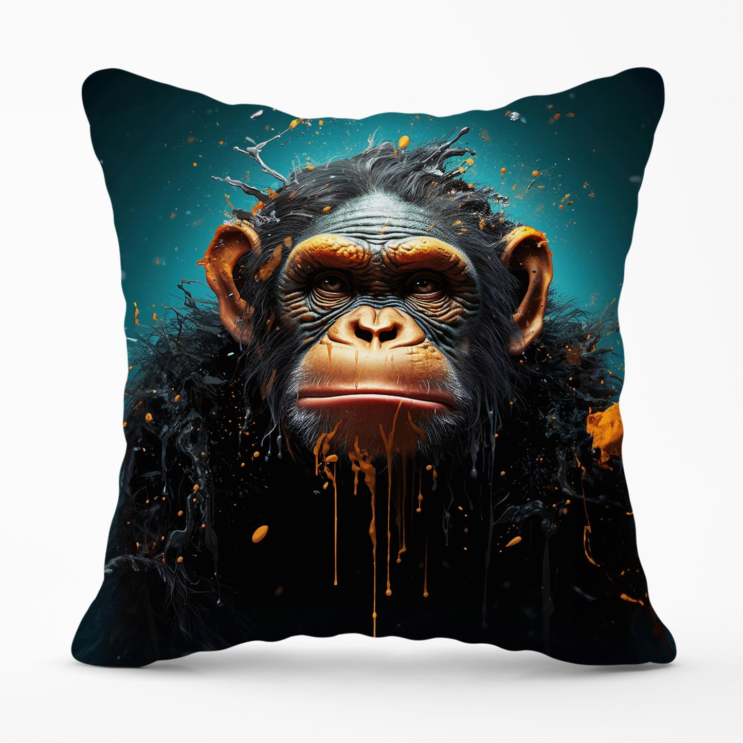 Monkey Face Splashart Blue Cushions