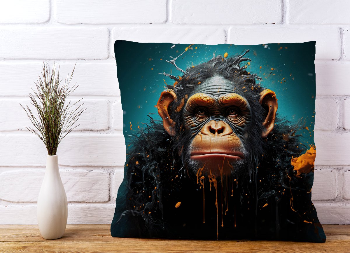 Monkey Face Splashart Blue Cushions