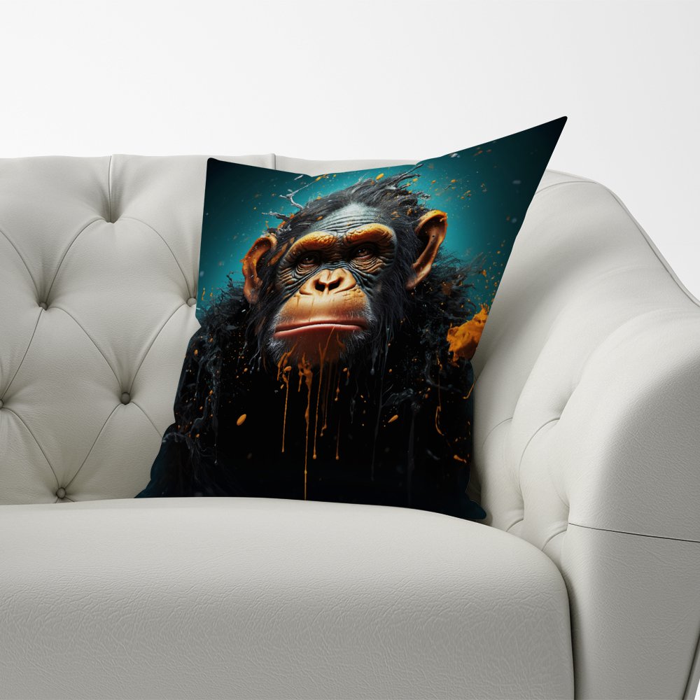 Monkey Face Splashart Blue Cushions