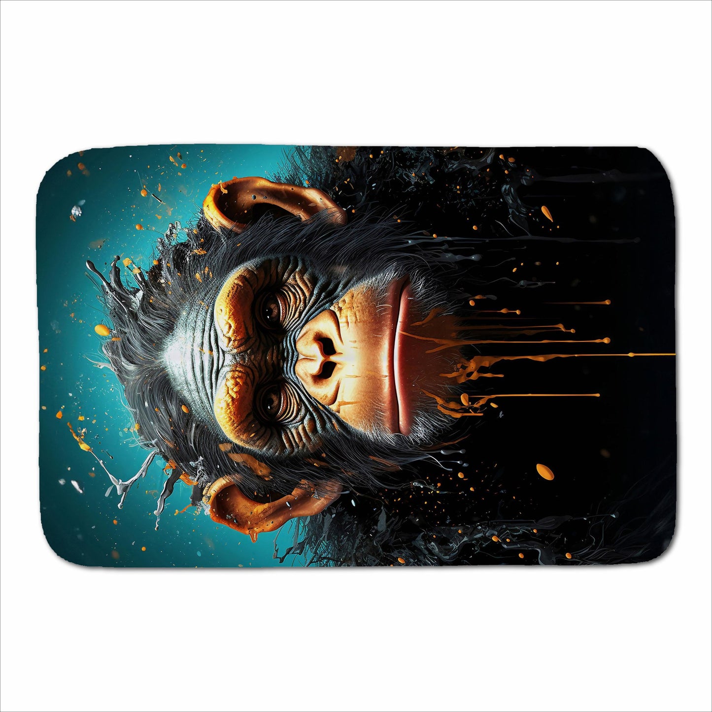 Monkey Face Splashart Blue Sherpa Blanket
