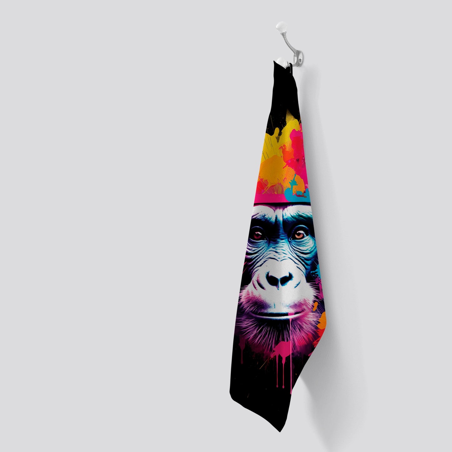 Multi Coloured Monkey Face Tea Towel