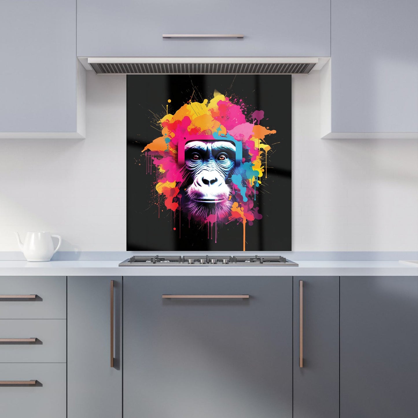 Multi Coloured Monkey Face Kitchen Splashback