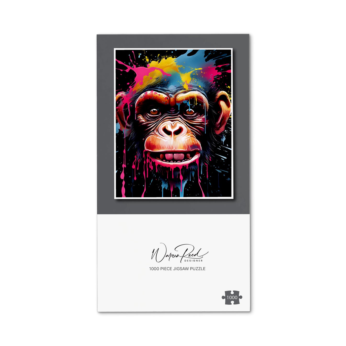 Multi Coloured Monkey Face Splashart Jigsaw Puzzle