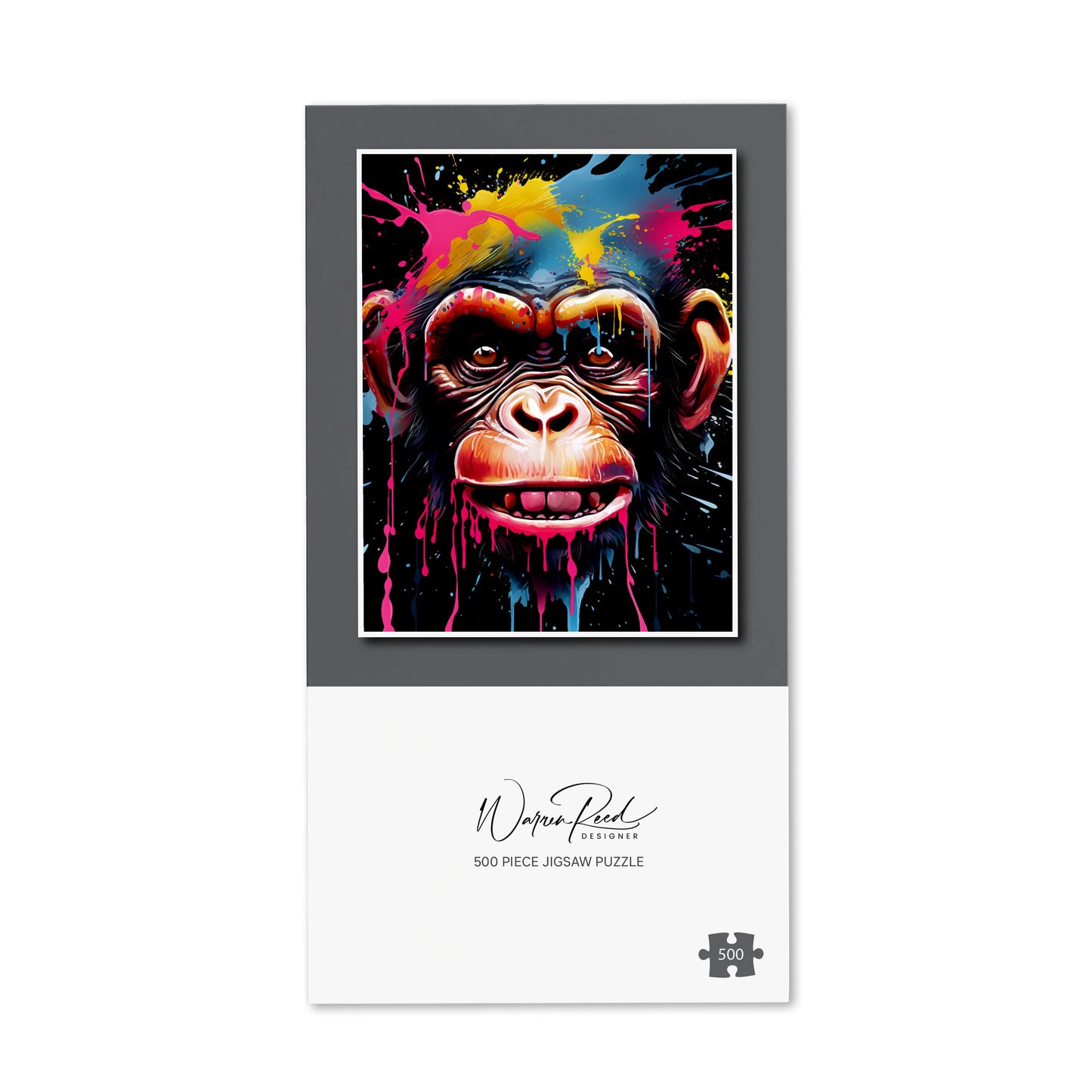 Multi Coloured Monkey Face Splashart Jigsaw Puzzle