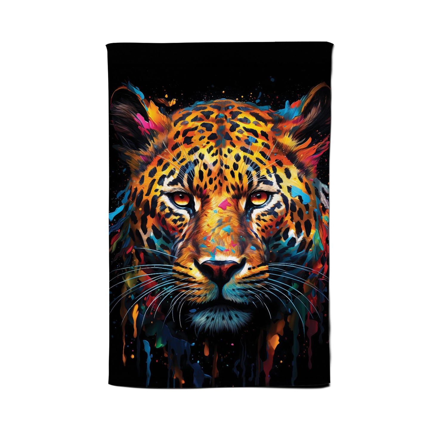 Splashart Leopard Face Tea Towel