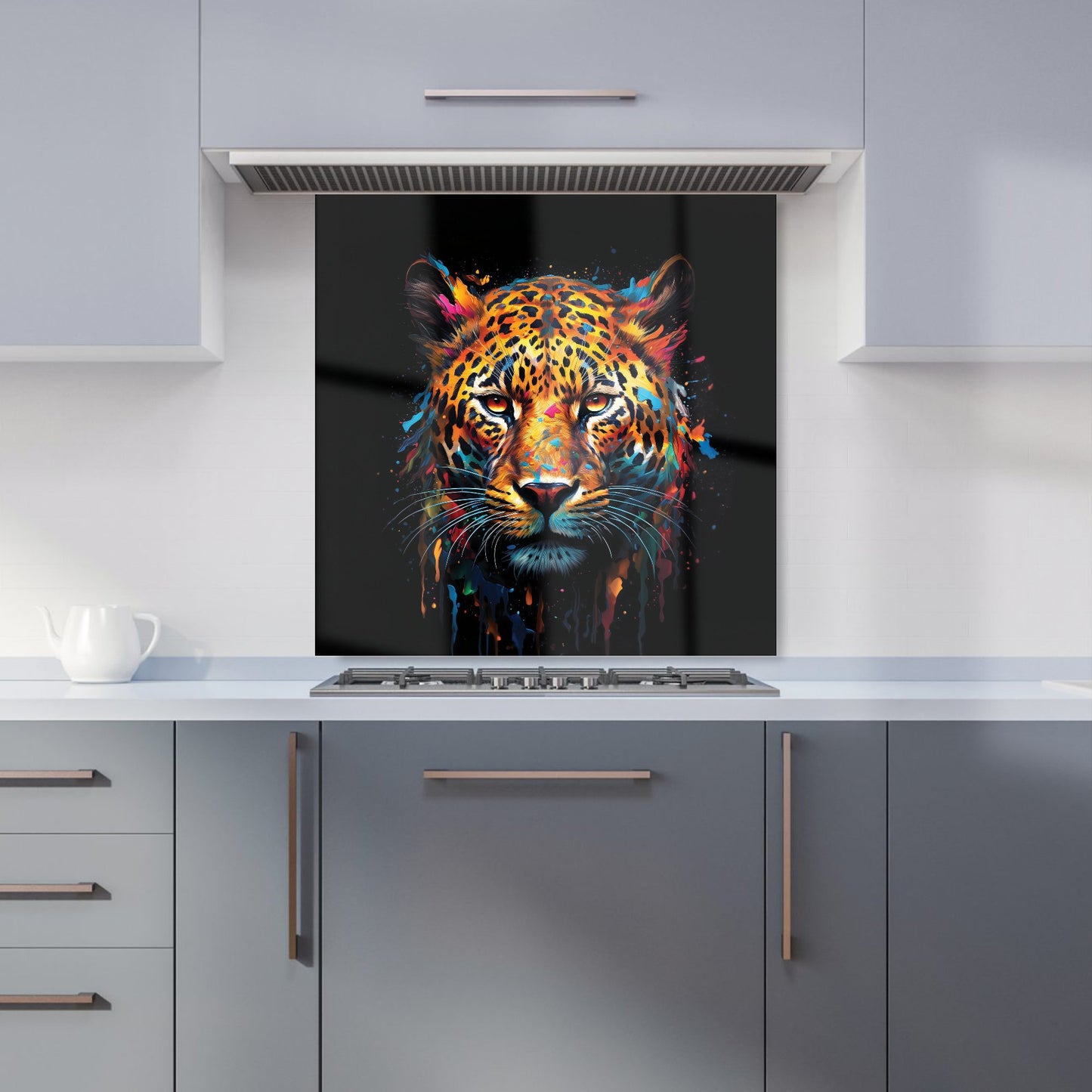 Splashart Leopard Face Kitchen Splashback