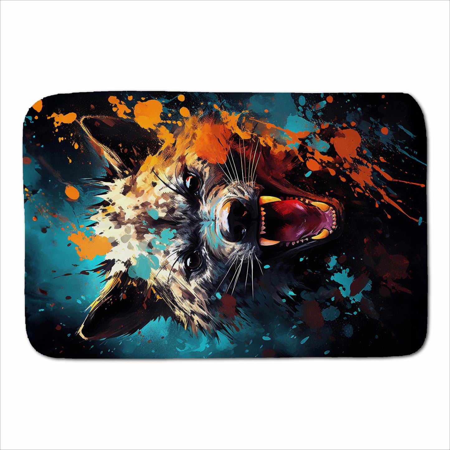 Splashart Angry Hyena Face Sherpa Blanket