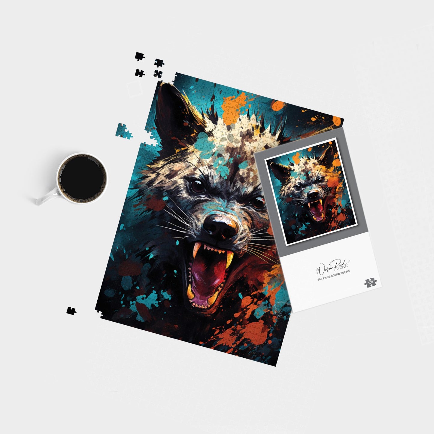 Splashart Angry Hyena Face Jigsaw Puzzle