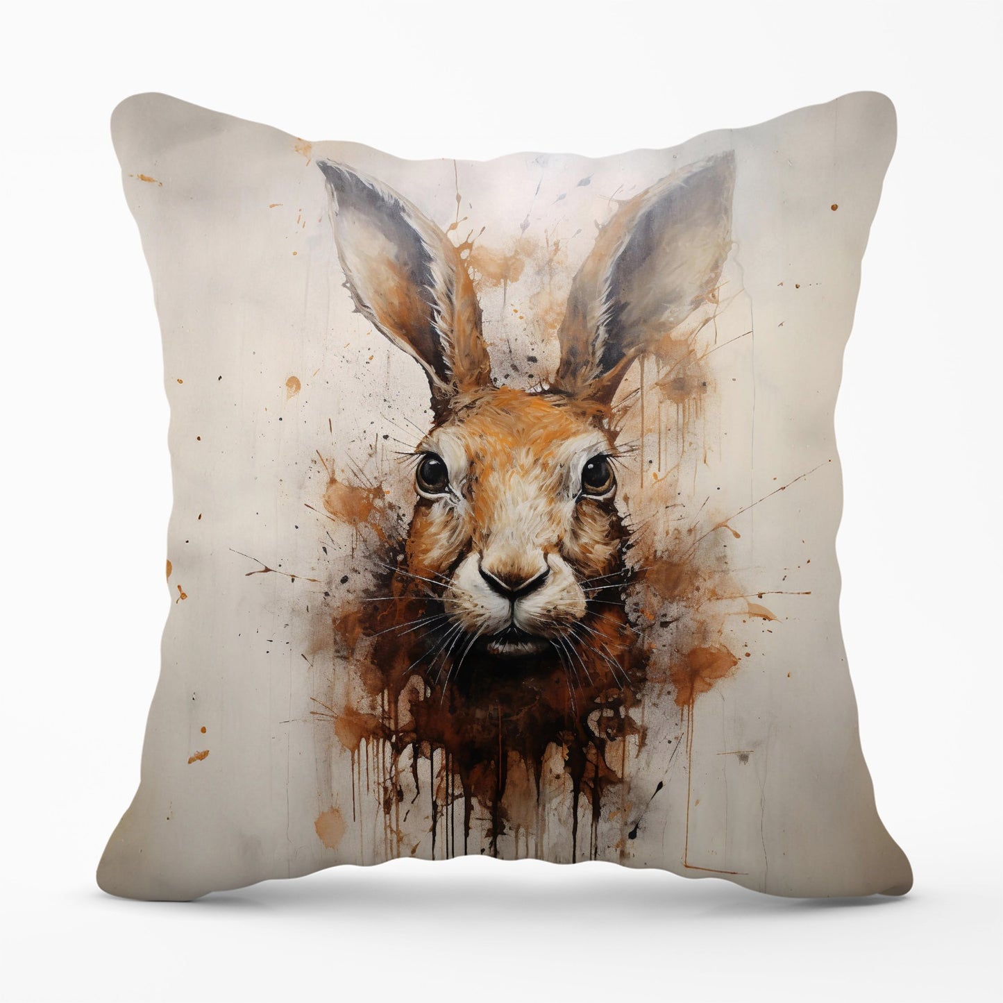 Watercolour Hare Face Cushions