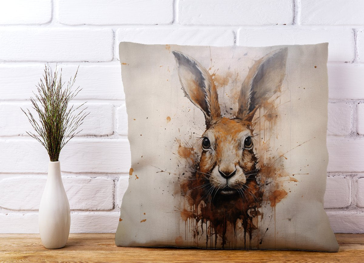 Watercolour Hare Face Cushions