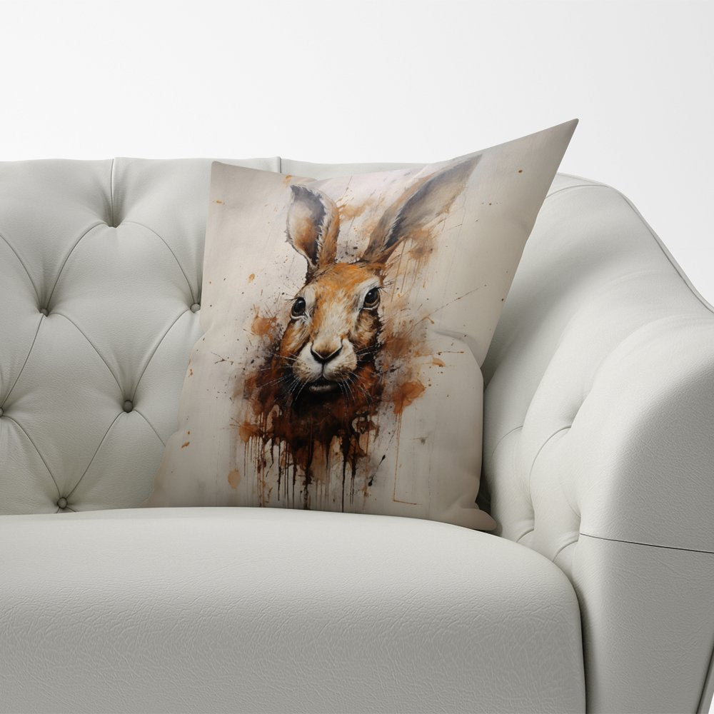 Watercolour Hare Face Cushions