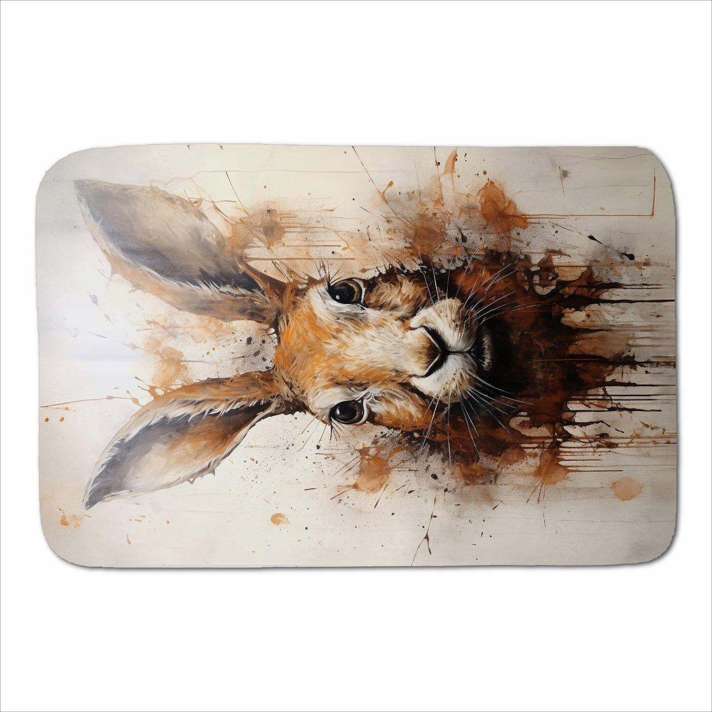 Watercolour Hare Face Sherpa Blanket