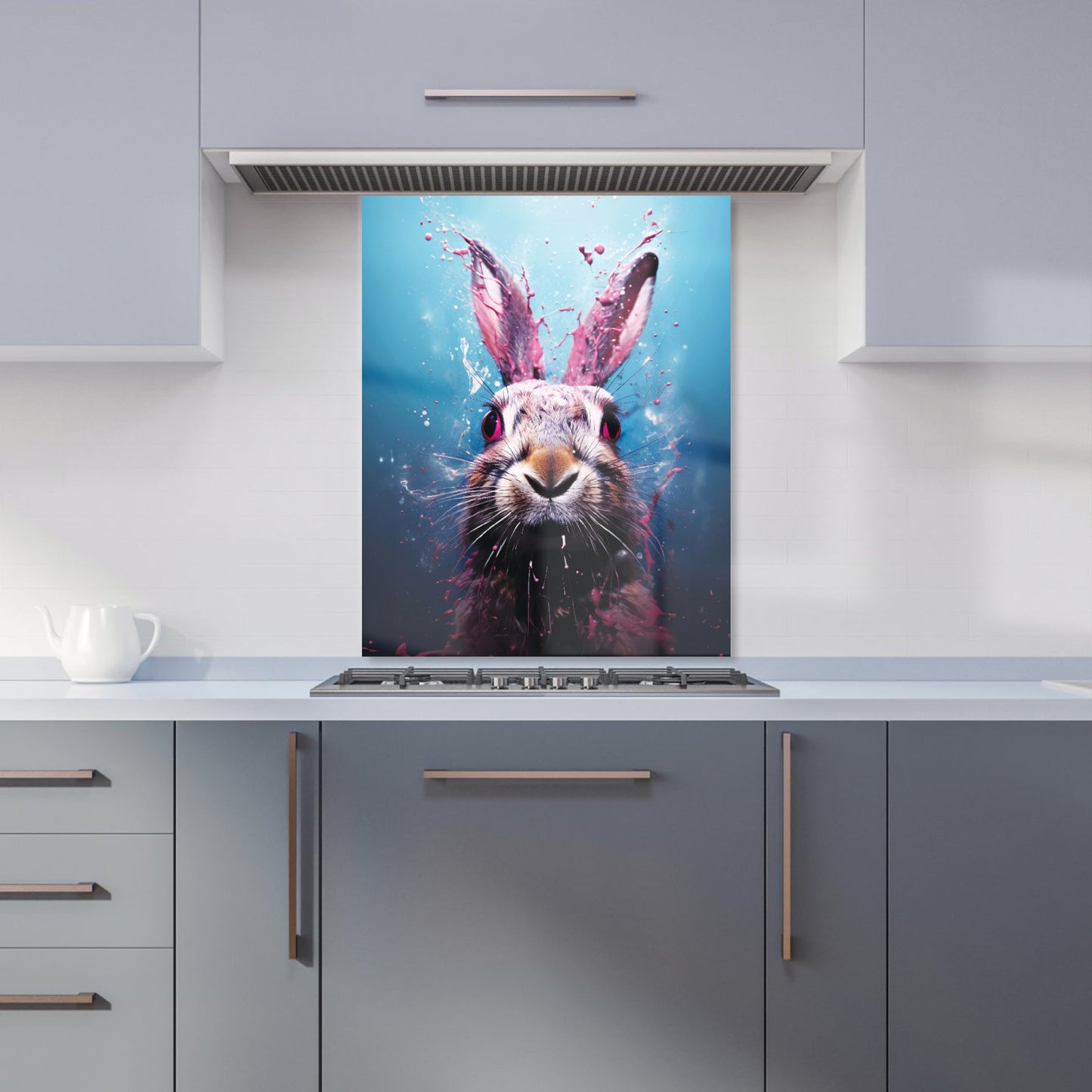 Rabbit Face Splashart Kitchen Splashback
