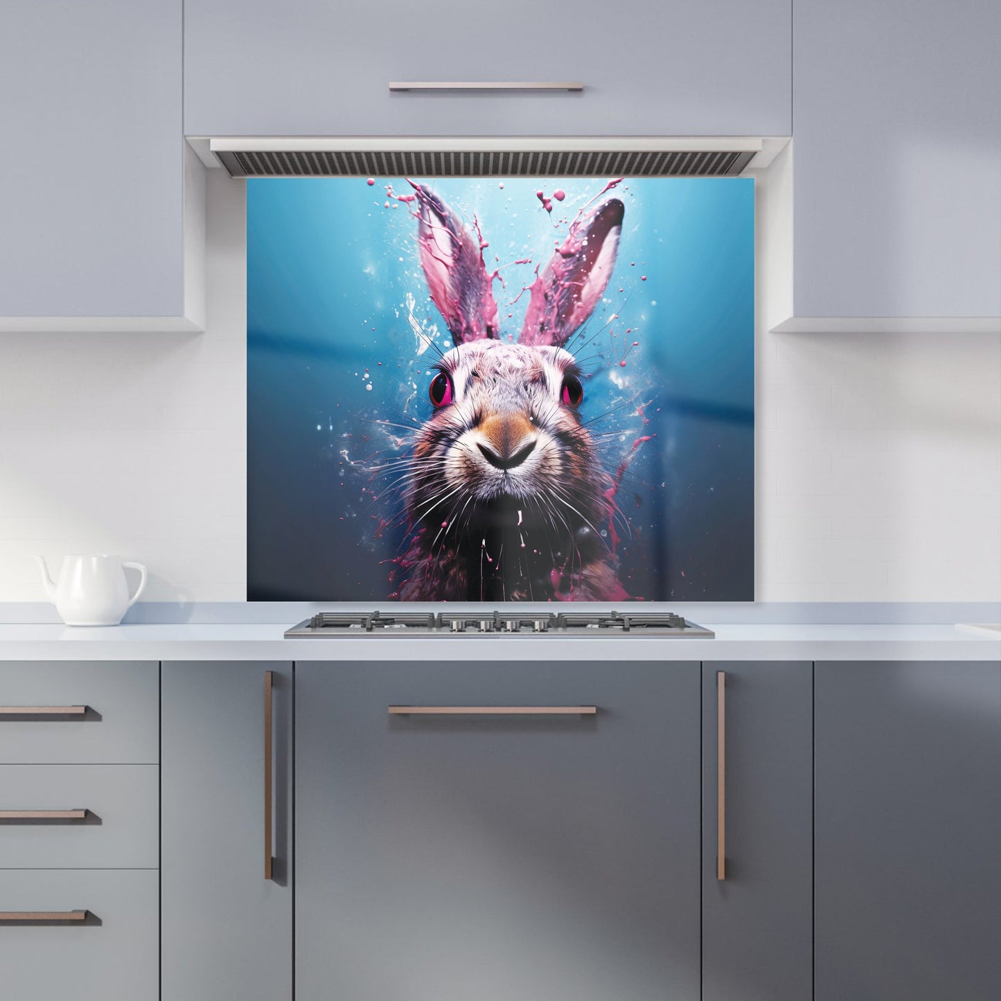 Rabbit Face Splashart Kitchen Splashback