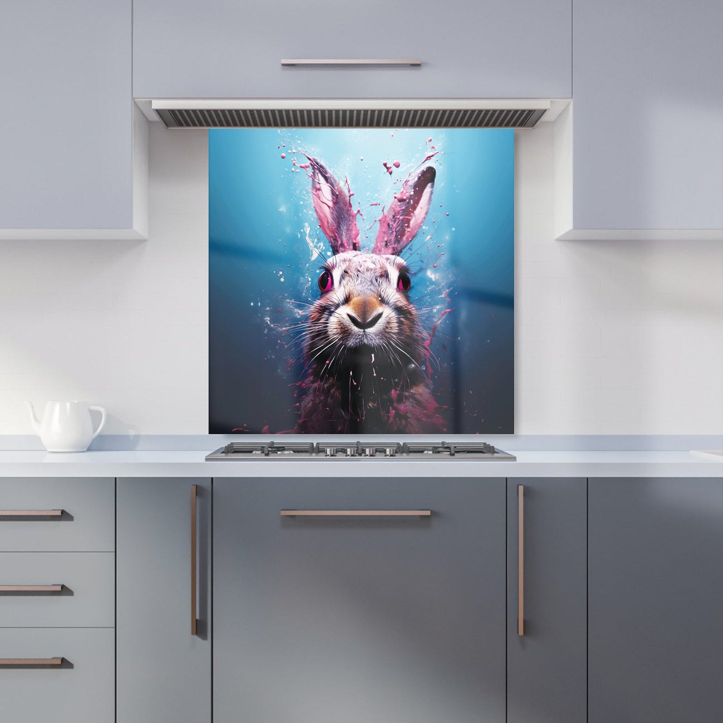 Rabbit Face Splashart Kitchen Splashback