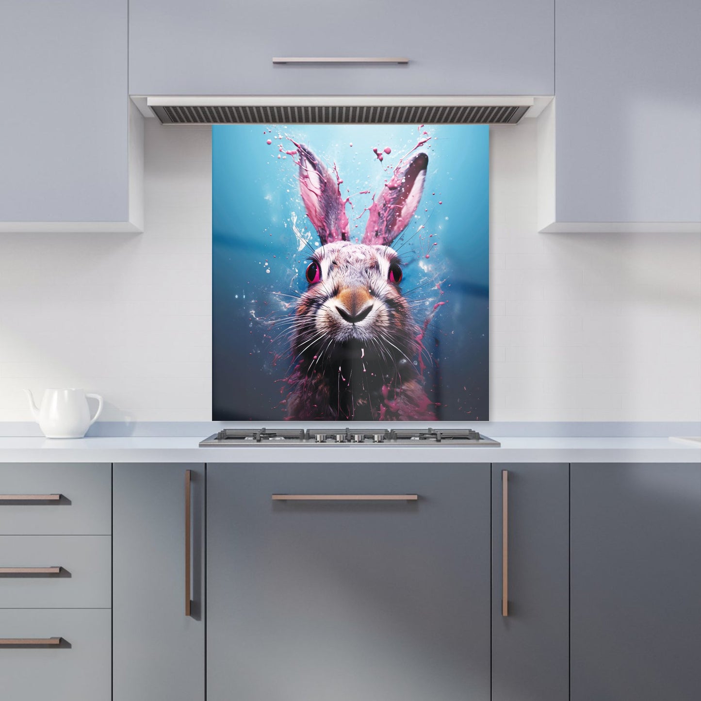 Rabbit Face Splashart Kitchen Splashback