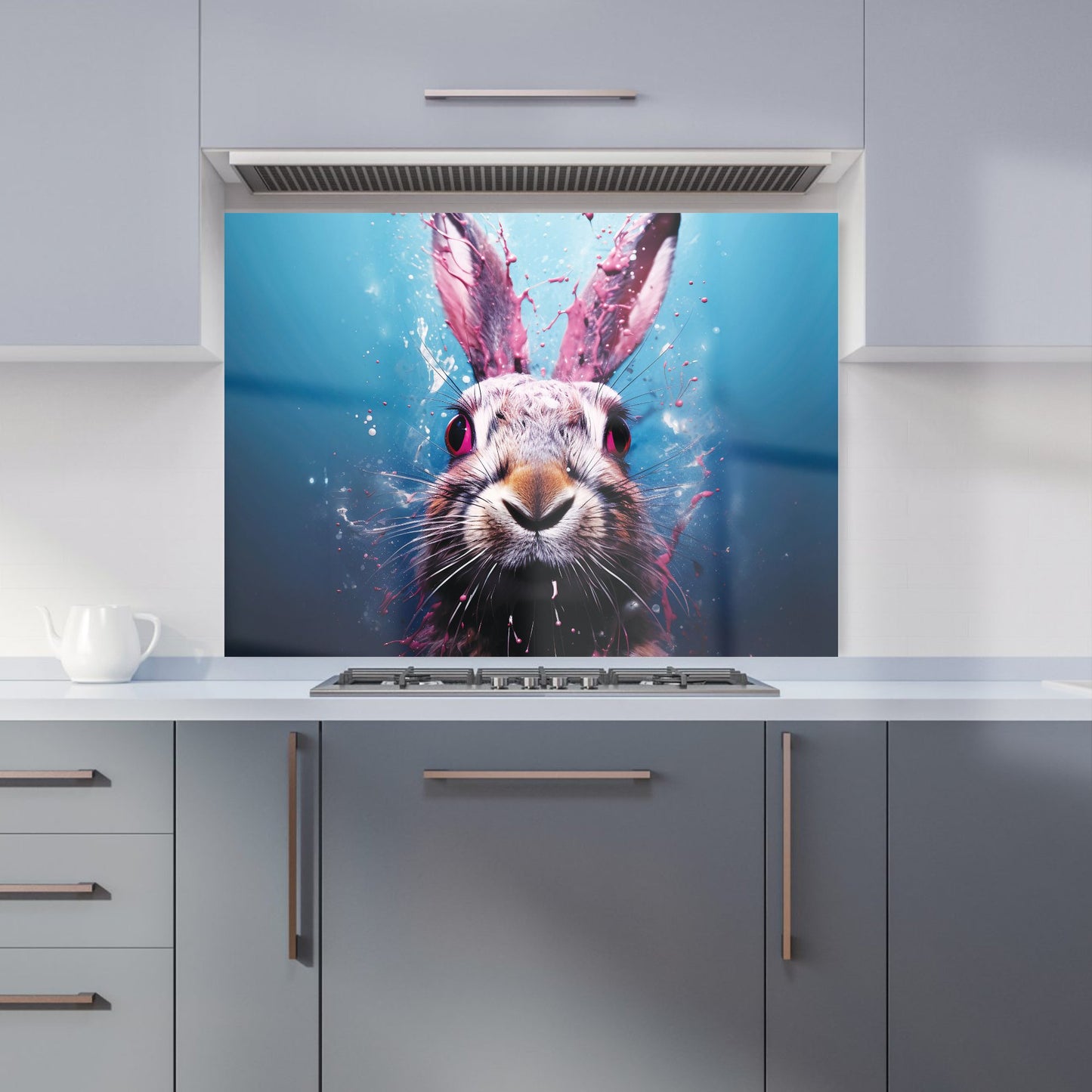 Rabbit Face Splashart Kitchen Splashback