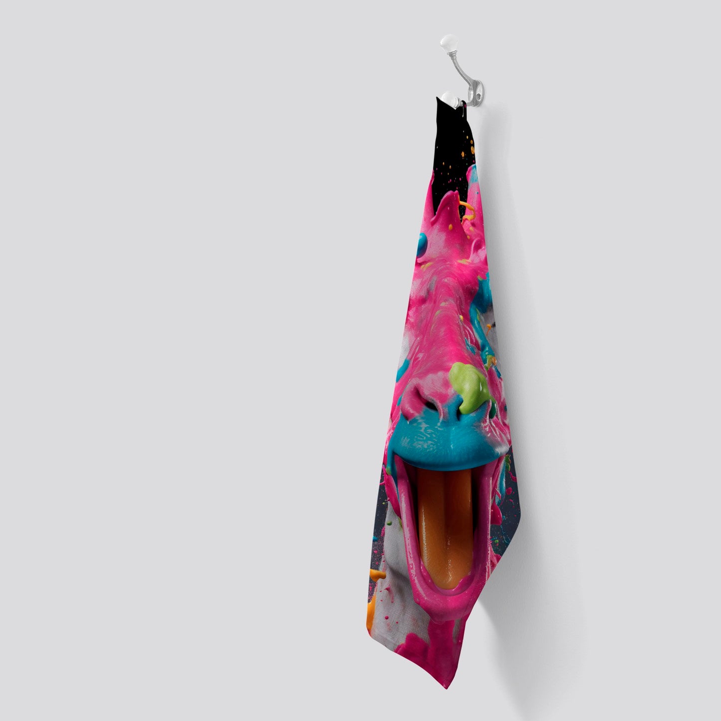 Splashart Giraffe Face Pink Tea Towel