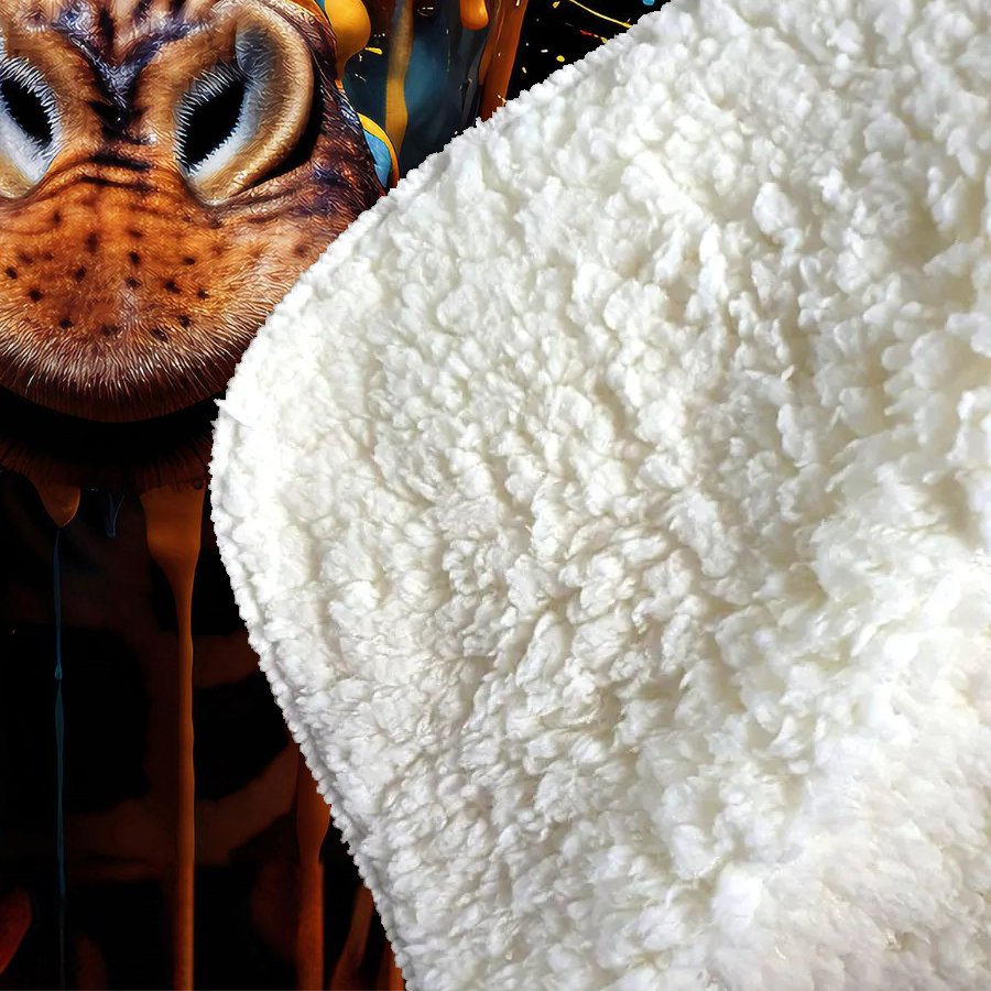 Giraffe Face Splashart Sherpa Blanket
