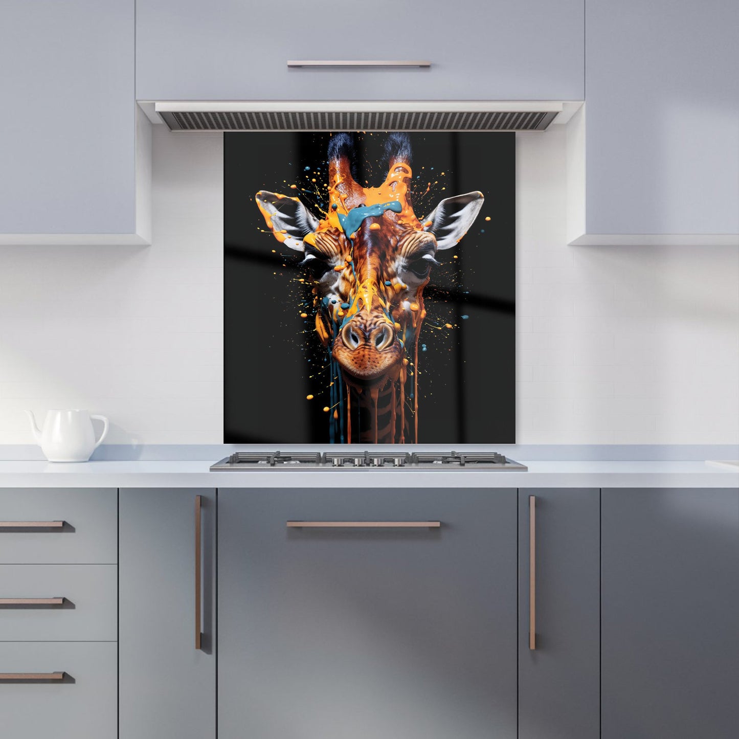 Giraffe Face Splashart Kitchen Splashback