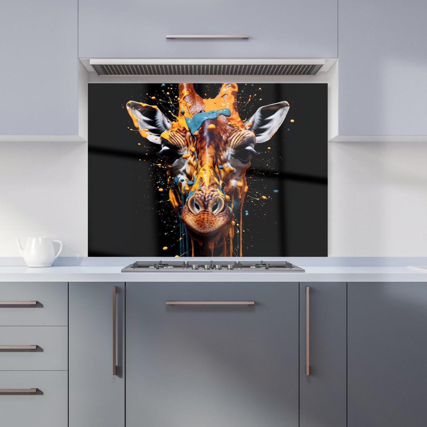 Giraffe Face Splashart Kitchen Splashback