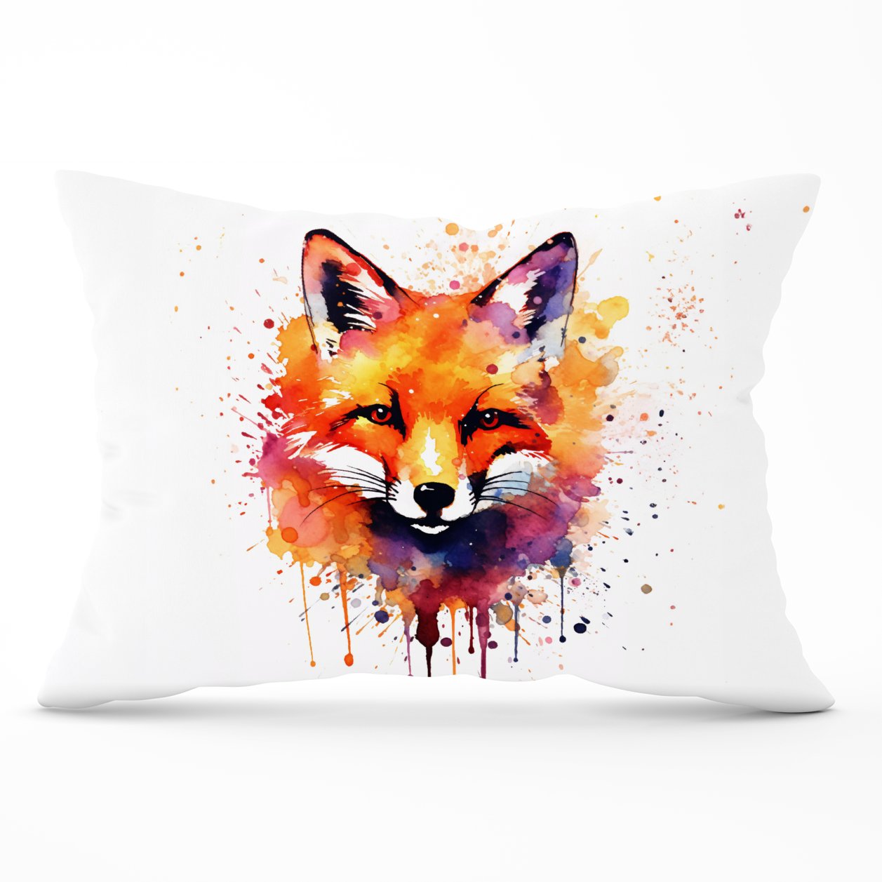 Watercolour Splashart Fox Face Cushions