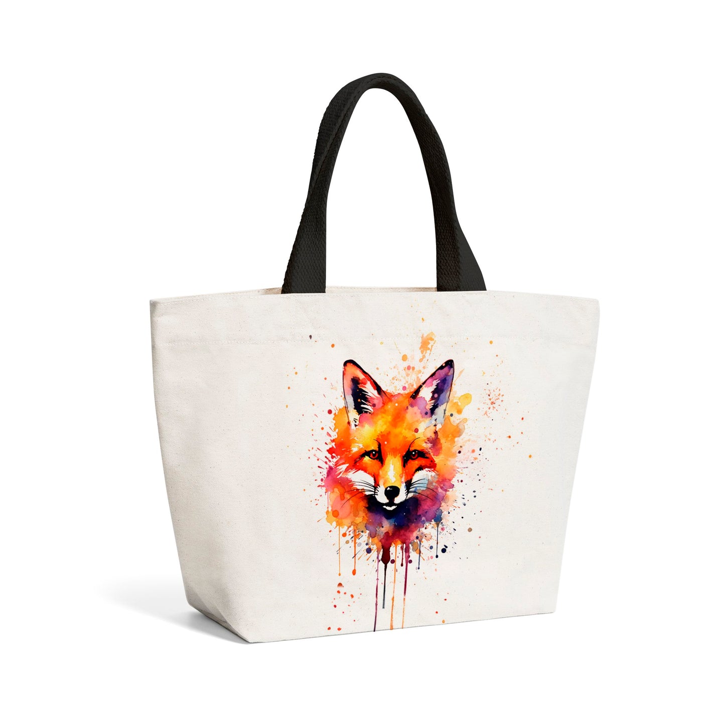 Watercolour Splashart Fox Face Beach Shopper Tote Bag
